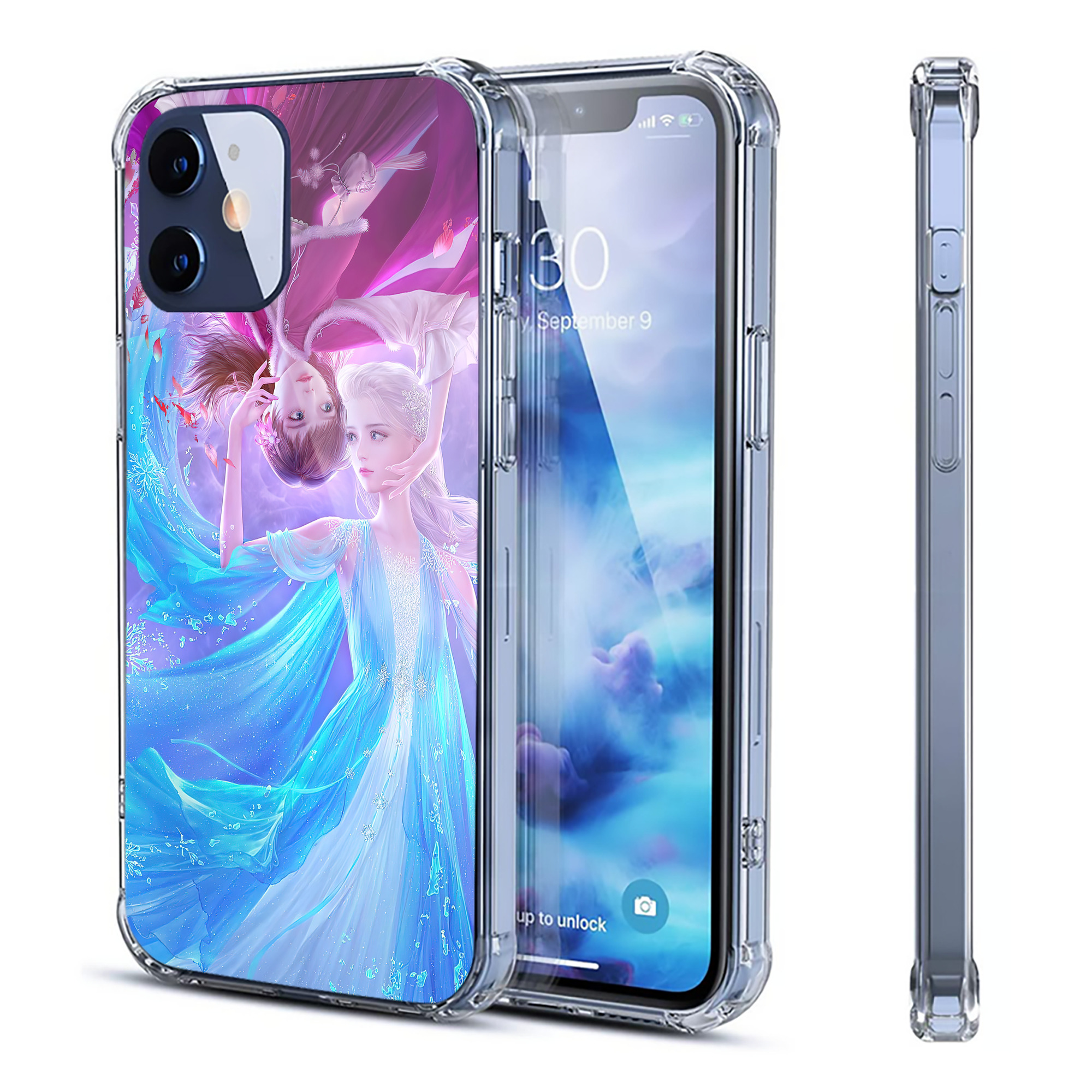（画像用） アナと雪の女王 アンナ エルサ Frozen Anna Elsa 【iPhone 12シリーズ対応】透明スマホケース（クリアソフトケース）